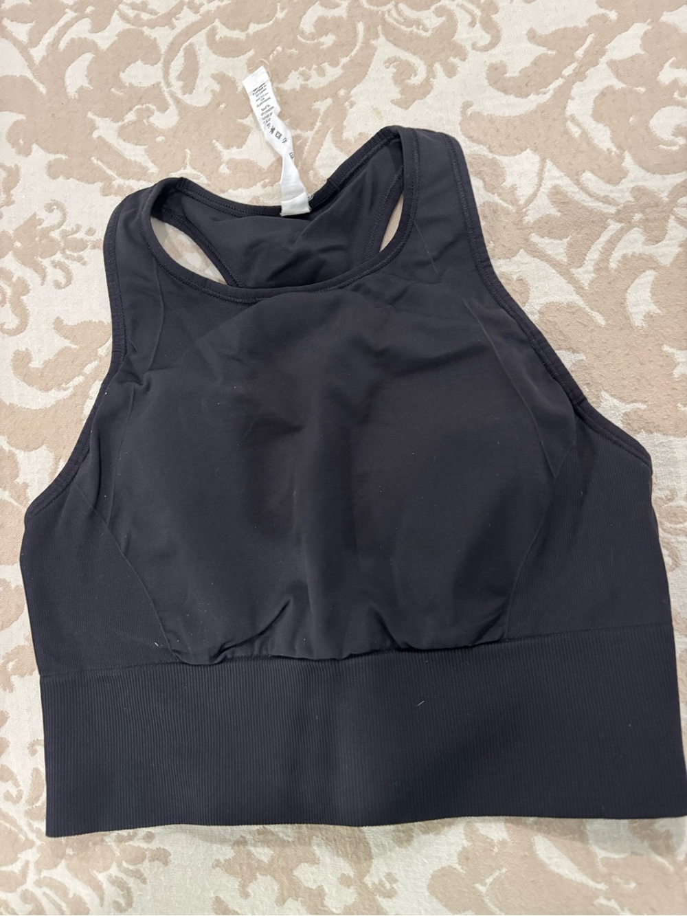 lululemon athletica Black High-Neck Seamless Racerback Sports Bra